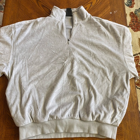 Adidas Women's Gray Velour Sweatshirt - Picture 3 of 8